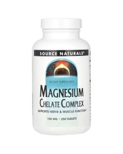 Магній Хелат, 100 мг, Magnesium Chelate Complex, Source Naturals, 250 таблеток