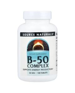 Комплекс витаминов B, 50 мг, B-50 Complex, Source Naturals, 100 таблеток