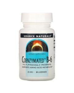 Коэнзим Витамина B6, 25 мг, Coenzymated™ Vitamin B6, Source Naturals, 30 таблеток для рассасывания