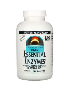 Эфирные Энзимы, 500 мг, Daily Essential Enzymes, Source Naturals, 120 вегетарианских капсул