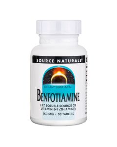 Бенфотиамин, 150 мг, Benfotiamine, Source Naturals, 30 таблеток