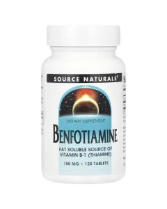 Бенфотиамин, 150 мг, Benfotiamine, Source Naturals, 120 таблеток