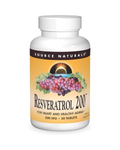 Ресвератрол, 200 мг, Resveratrol, Source Naturals, 30 таблеток