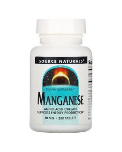 Марганец 10мг, Source Naturals, 250 таблеток