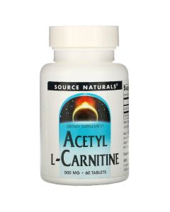 Ацетил-L-Карнитин 500 мг, Acetyl L-Carnitine, Source Naturals, 60 таблеток