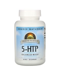 5-HTP (Гідрокситриптофан), 50 мг, Serene Science, Source Naturals, 30 желатинових капсул