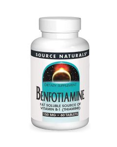 Бенфотиамин, 150 мг, Benfotiamine, Source Naturals, 60 таблеток