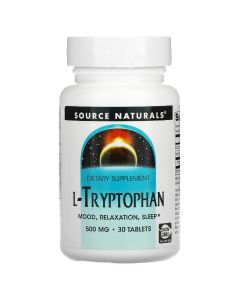 L-Триптофан, 500 мг, Source Naturals, 30 таблеток