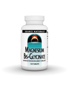Магній Бісгліцинат, Magnesium Bis-Glycinate, Source Naturals, 120 таблеток