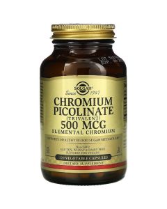 Хром Піколінат, 500 мкг, Chromium Picolinate, Solgar, 120 капсул