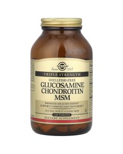 Глюкозамін, Хондроїтин та МСМ, Glucosamine Chondroitin MSM, Triple Strength, Solgar, 120 таблеток