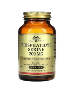 Фосфатидилсерин, 200 мг, Phosphatidylserine, Solgar, 60 гелевих капсул