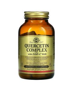 Комплекс Кверцетину з Вітаміном С, Quercetin Complex with Ester-C Plus, Solgar, 100 вегетеріанських капсул