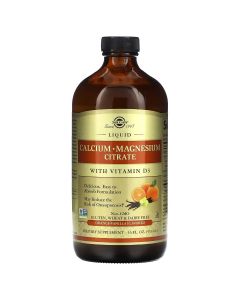 Жидкий Цитрат Кальция и Магния с Витамином D3, Вкус апельсин-ваниль, Liquid Calcium Magnesium Citrate with Vitamin D3, Solgar, 473 мл