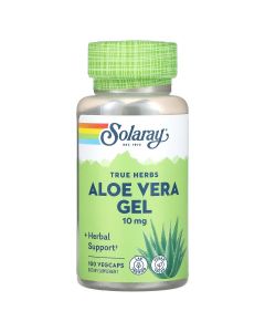 Алое вера, концентрований гель, 10 мг, Aloe Vera Gel, Solaray, 100 вегетаріанських капсул