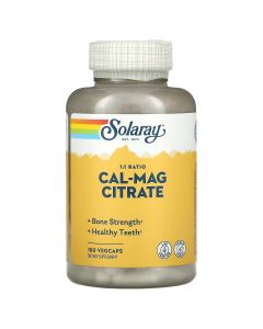 Кальцій І Магній, Cal-Mag Citrate, High Potency, Solaray, 180 Капсул