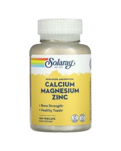 Кальций Магний Цинк, Calcium Magnesium Zinc, Solaray, 100 капсул