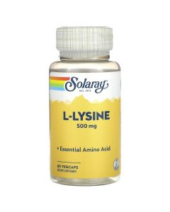L-Лізин, L-Lysine, Solaray, 500 мг, 60 Капсул