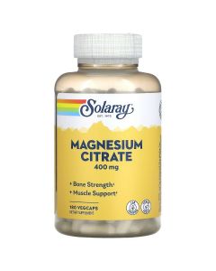 Цитрат Магнію, 400 Мг, Magnesium Citrate, Solaray 180 Капсул