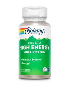Мультивитамины, без железа, Once Daily High Energy Iron-Free, Solaray, 30 вегетарианских капсул