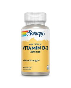 Вітамін D3, 250 мкг, 10000 IU Solaray 60 капсул