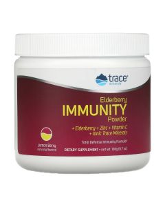 Усиление иммунитета с бузиной, вкус лимона и ягод, Elderberry Immunity Powder, Trace, 190 гр