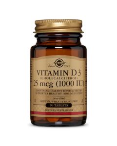 Вітамін D3, Холекальциферол, Cholecalciferol, 25 мкг, 1000 МО, Solgar, 90 таблеток