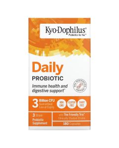 Пробиотик ежедневный, Kyo-Dophilus, Daily Probiotic, Kyolic, 180 капсул