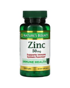 Цинк, 50 мг, Zinc, Nature's Bounty, 100 каплет